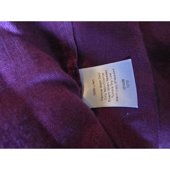 Talbots Womens 20W Ruffled V-Neck Purple Linen Top - Picture 5 of 7